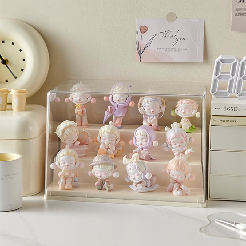 WMM Display Case for Minifigures Action Figures Blocks  Display Box for PopMart Sonny Angel Figures with Three Layers of Stairs  Gifts for Minifigure Collectors Lovers (Small Size) - Image 2